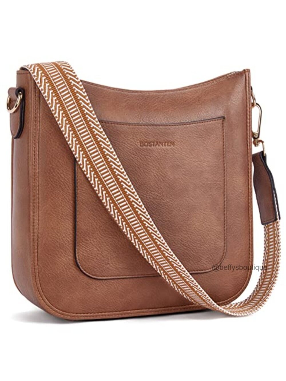 Vegan Leather Crossbody Bag Wide Guitar Strap Hobo Purse Travel